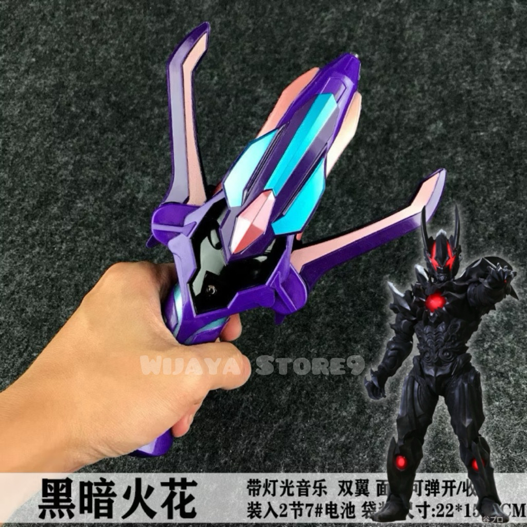 DX Dark Spark Senjata Alat berubah Monster Dark Lugiel Musuh Ultraman Dark Ginga dengan Lampu & Suar