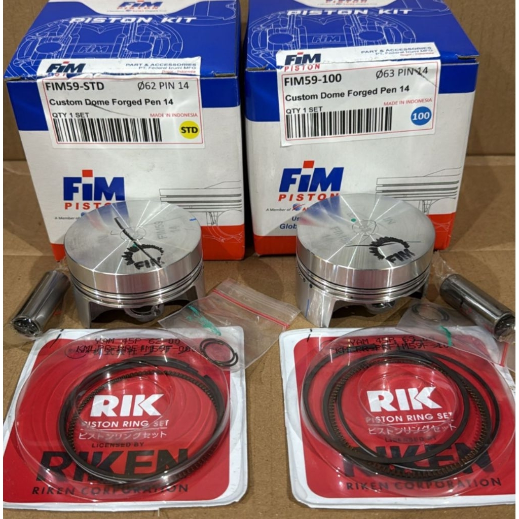 PISTON SET FIM 59 ORIGINAL 100% FORGED CUSTOM DOME DIAMETER 62 63 PIN 14 seher izumi supra gtr sonic