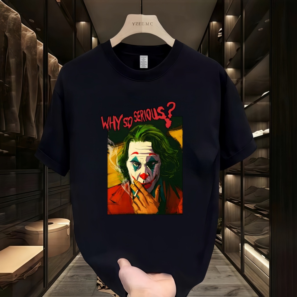 COD Kaos Pria Gaya Korea Brand Trendy Asli Motif Joker Desain Unik Bercerita dengan Kualitas Unggul