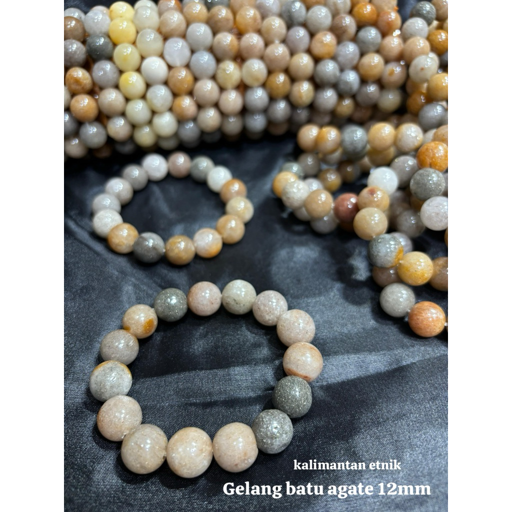 Gelang Batu Agate 12mm