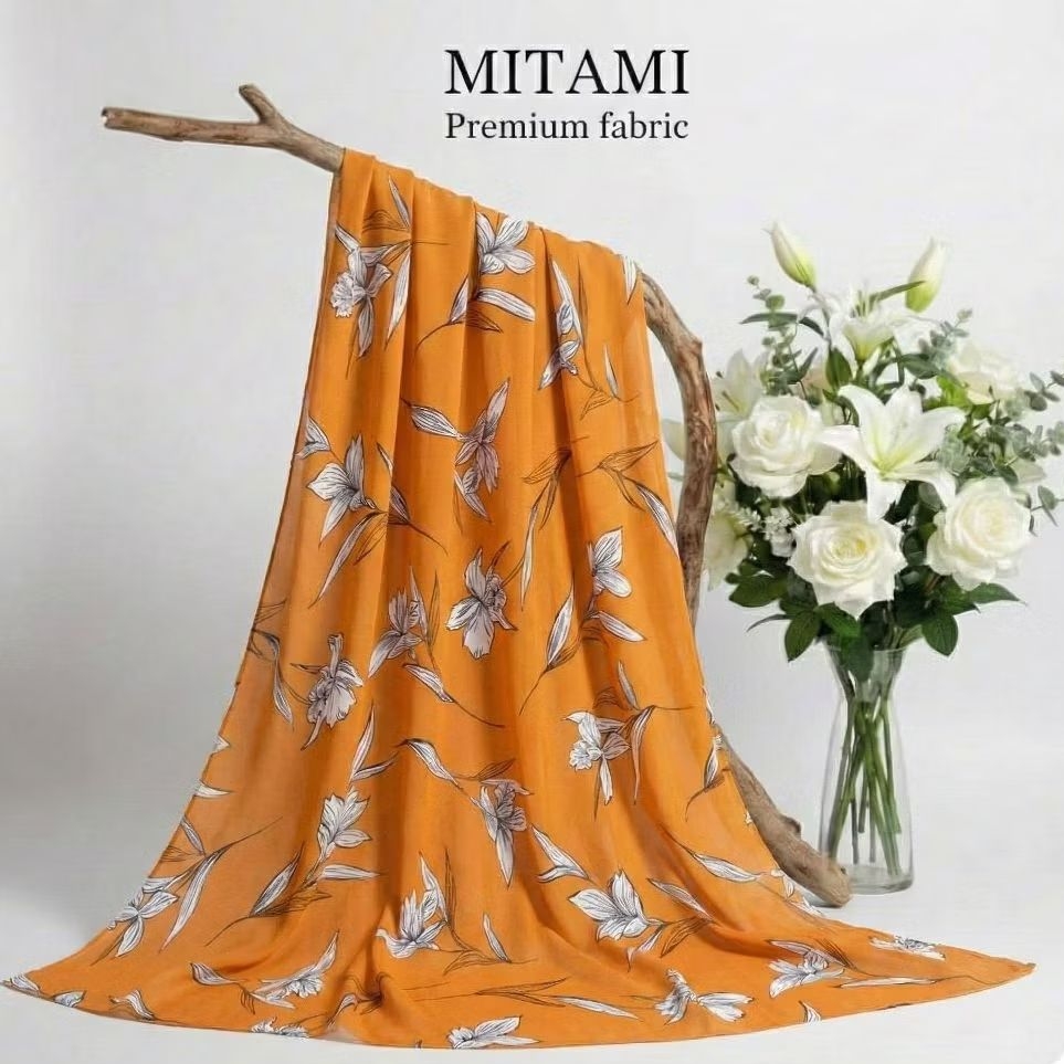 Kain Ceruty Babydoll Motif Bunga Meteran | Ceruti Baby Doll Printing (Harga Per 0,5)SKS