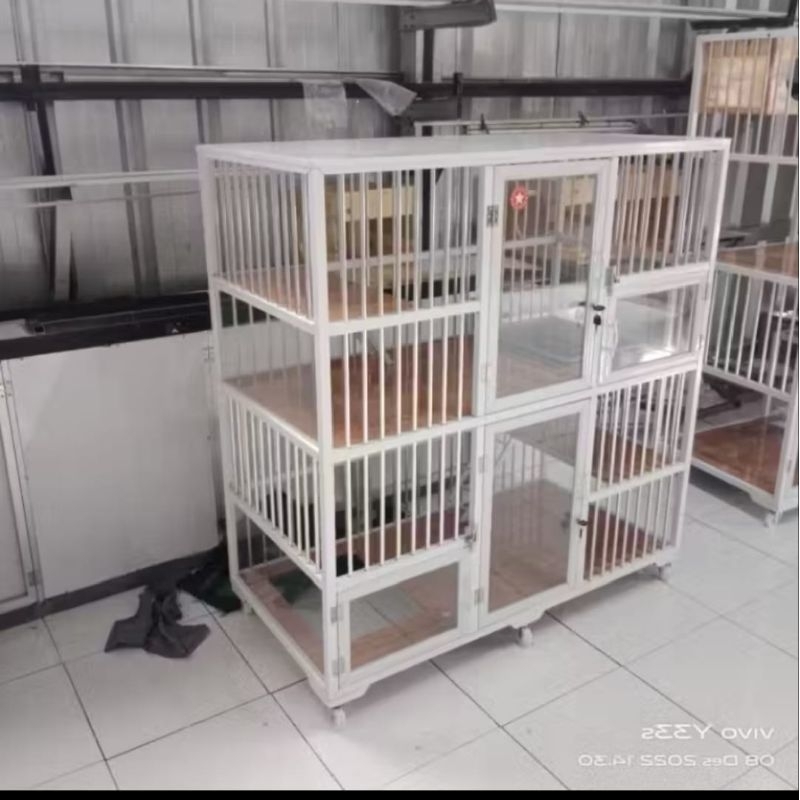 kandang kucing alumunium 2kamar xl