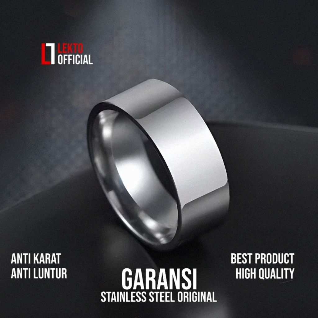 Cincin Couple Titanium Anti Karat Pria Wanita Silver Original Asli Nikah Tunangan Pacar Cewe Cowo Ce