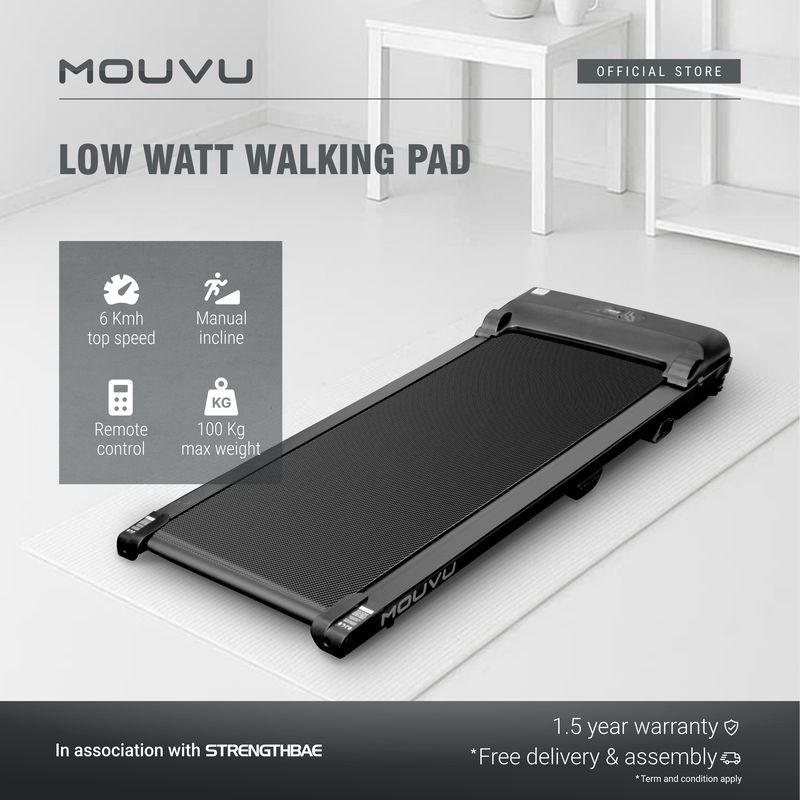 Walking Pad Low Watt MOUVU | Treadmill Low Voltage – Alat Olahraga Home Gym Machine STRENGTHBAE
