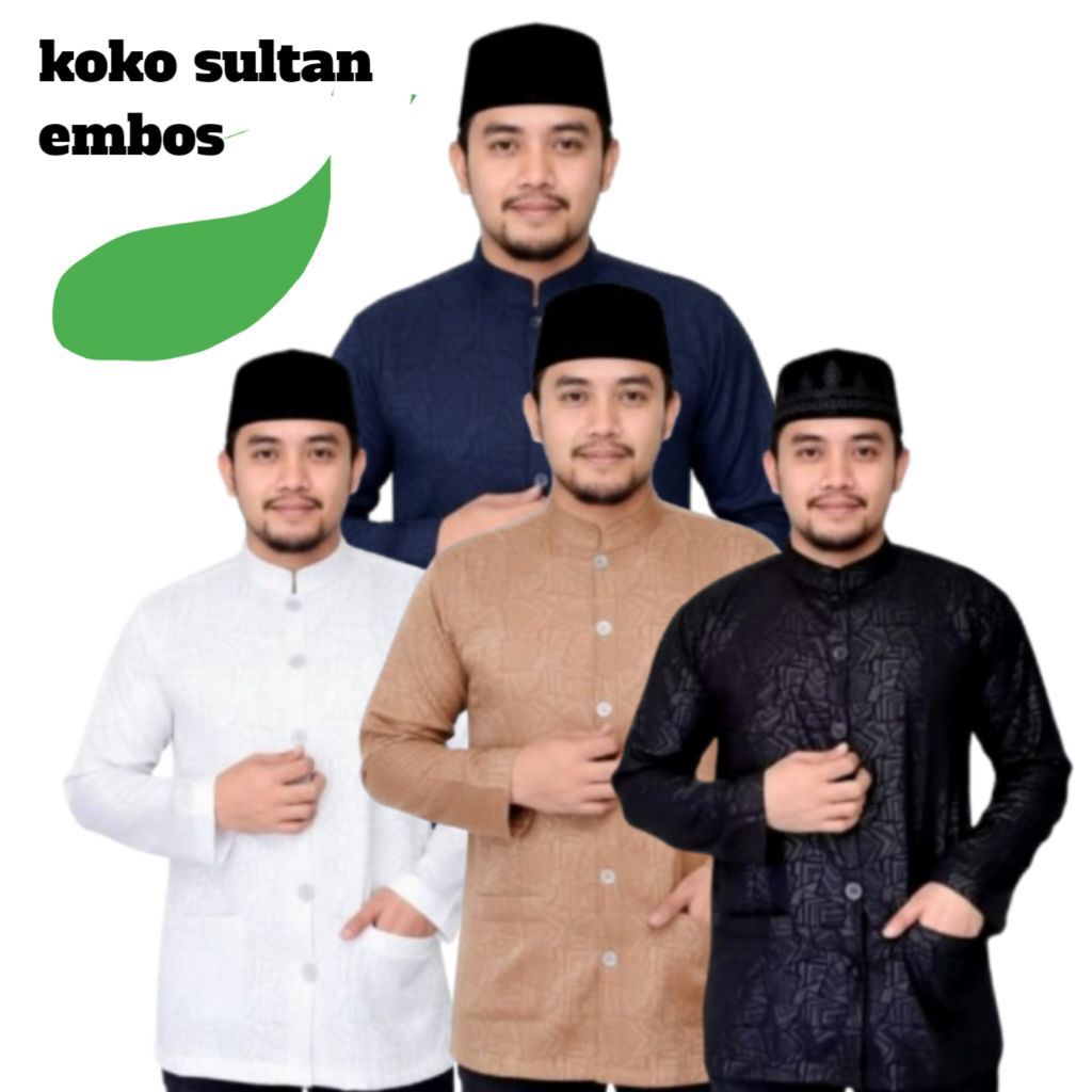 kemko kemeja koko sultan embos pria lengan panjang remaja ngaji santri