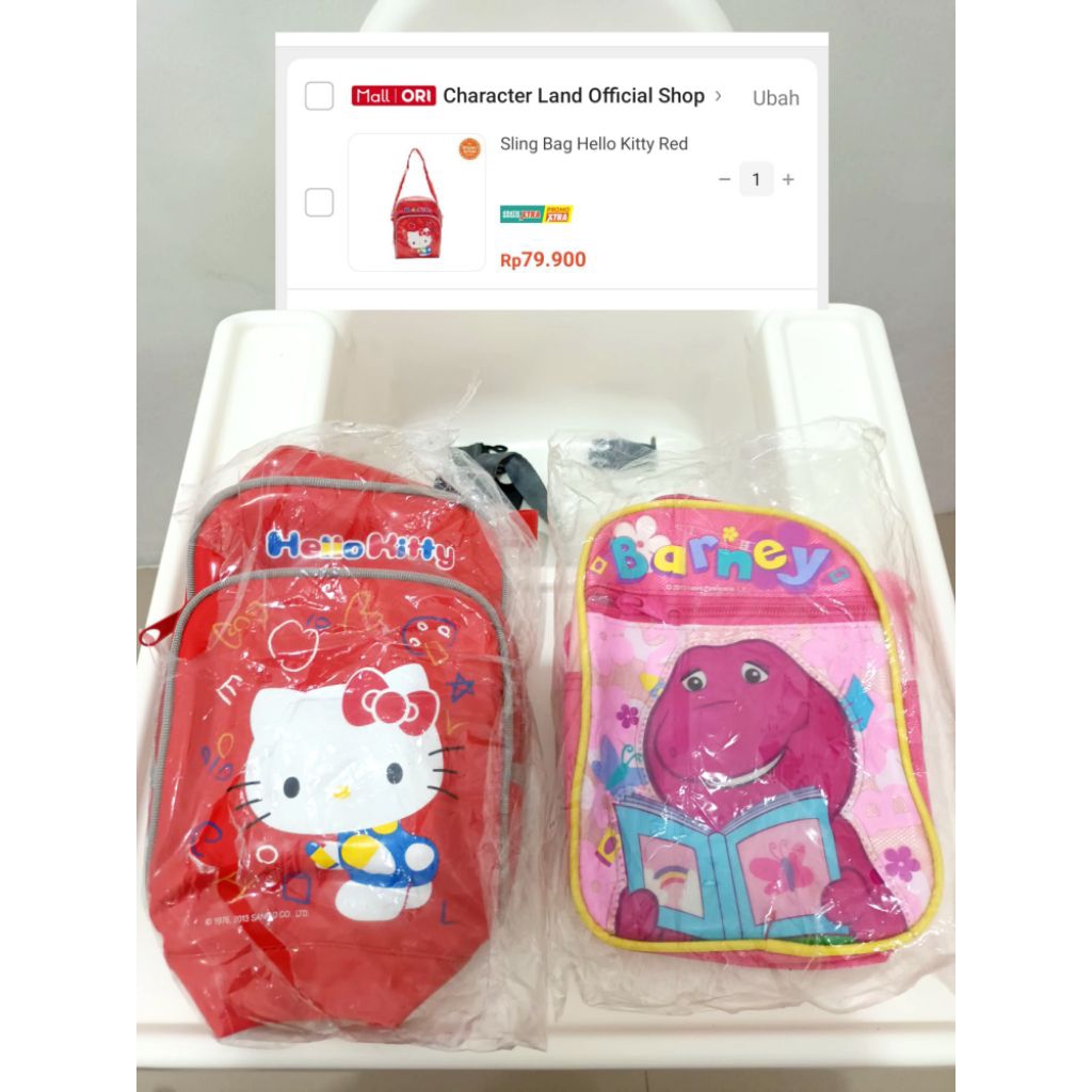 TAS ANAK HELLO KITTY DAN BARNEY