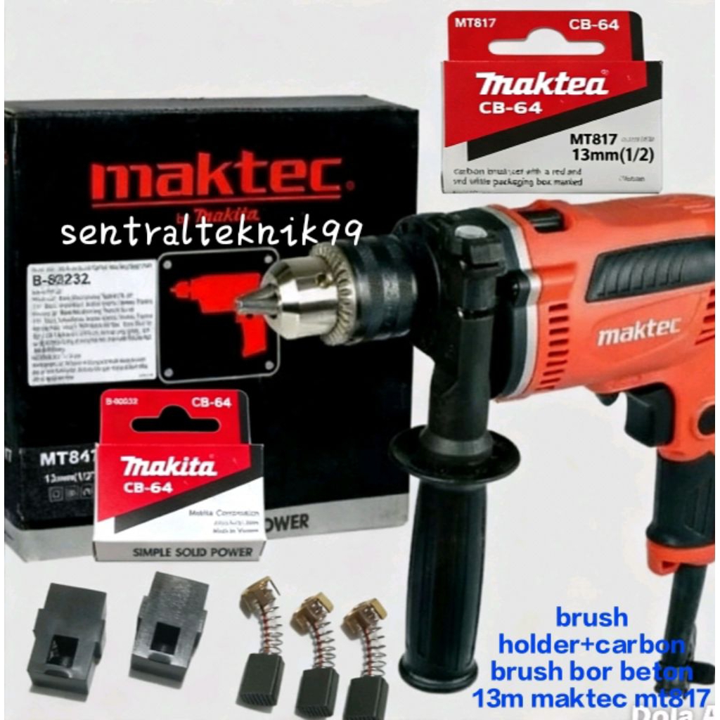 brush holder+carbon brush mesin bor beton 13m maktec mt 817