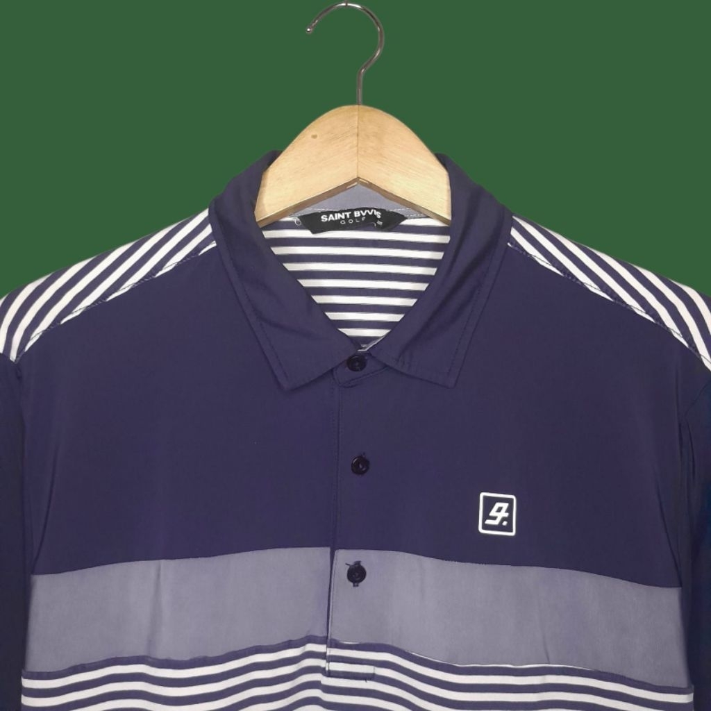 SAINT BVVIS GOLF Kaos Kerah Dri Fit Olahrga Pria, Atasan Olahraga Pria