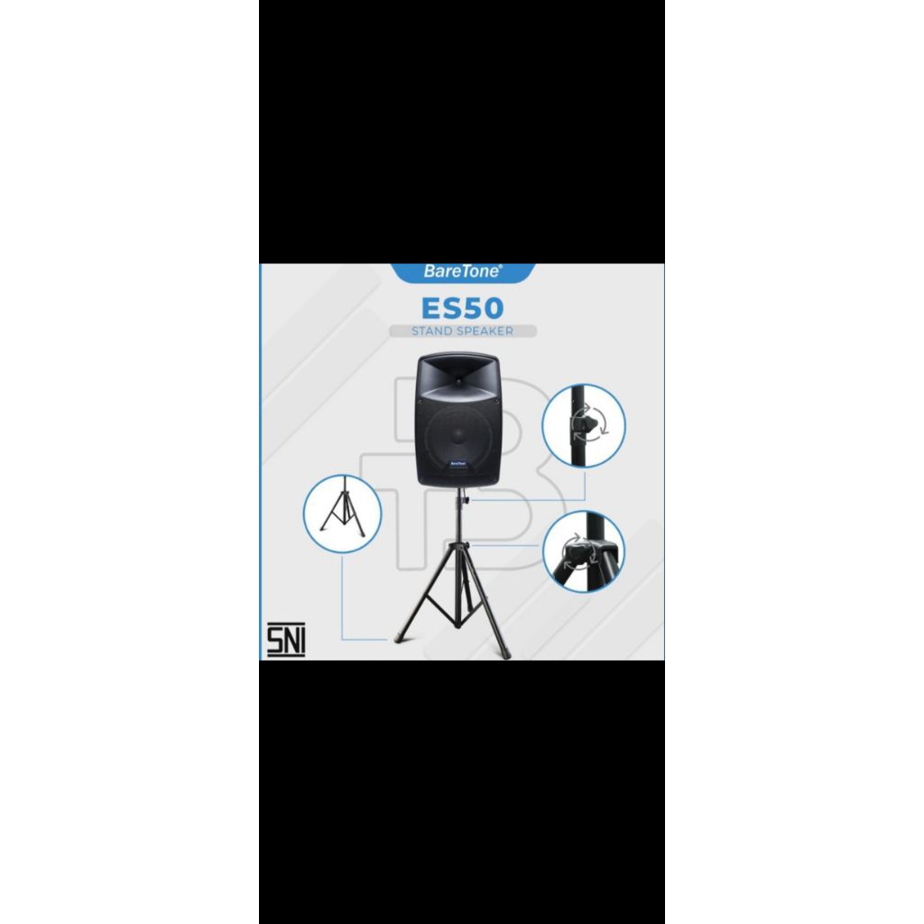 Sale Promo Stand/Tripod Speaker Full Besi Baretone BT-ES 50 Original -- 1set/2bh Stand/Tripod Spk.