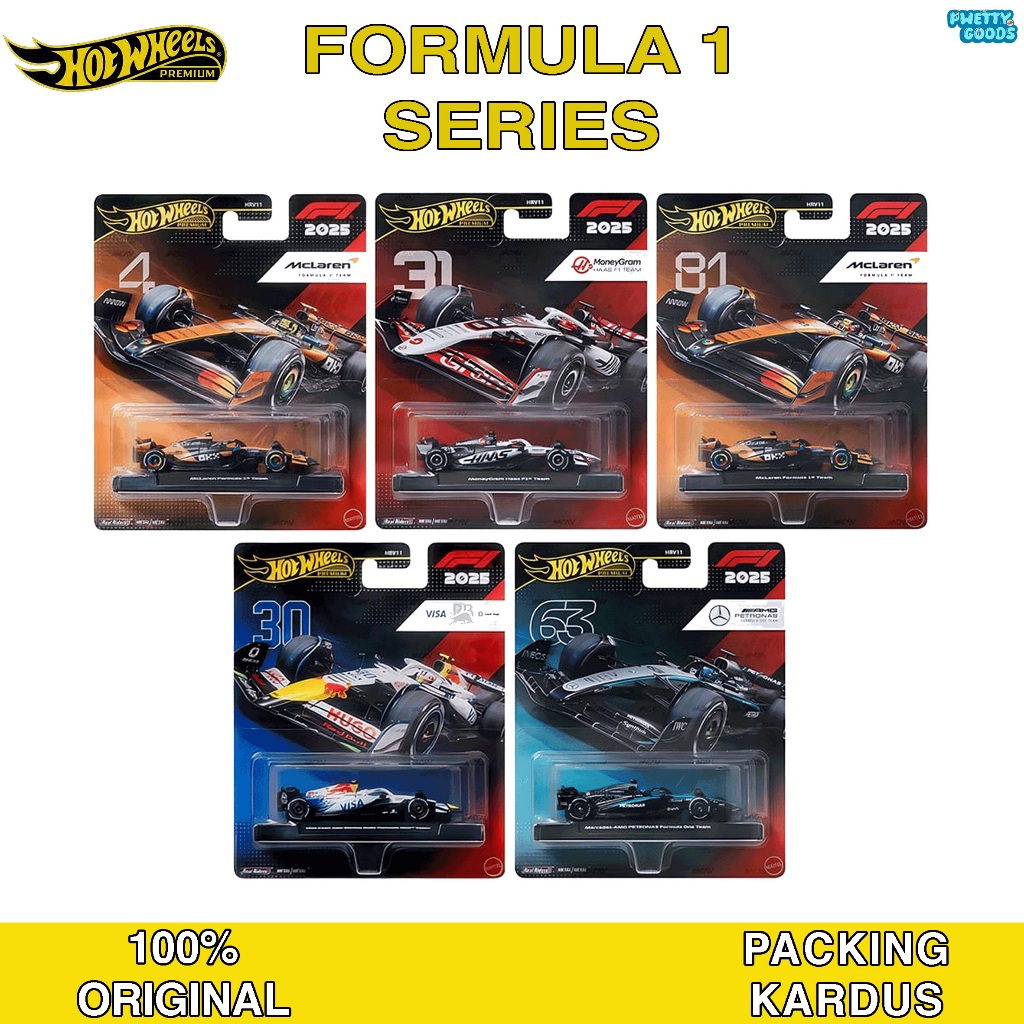 Diecast Hot Wheels Premium F1 FORMULA 1 Series Skala 1:64 MCLAREN MERCEDES MONEYGRAM