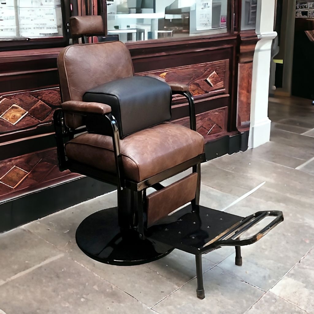 Klasik Kursi Barberershop Juara J6 Brown Battle  Kursi Pangkas Rambut Alat Cukur Rambut