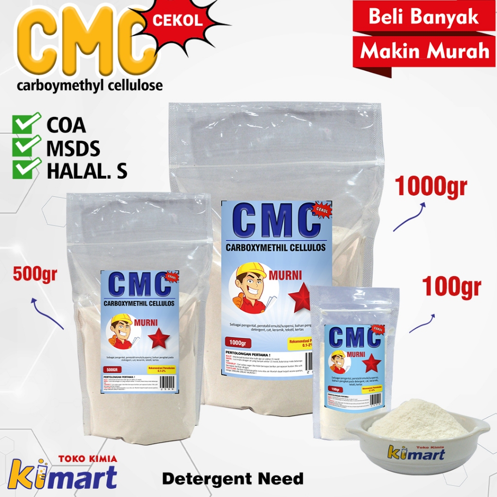 CMC Teknis Cekol Carboxymethyl Cellulose 100gr Pengental CMC Bahan Pengental Sabun bahan perekat