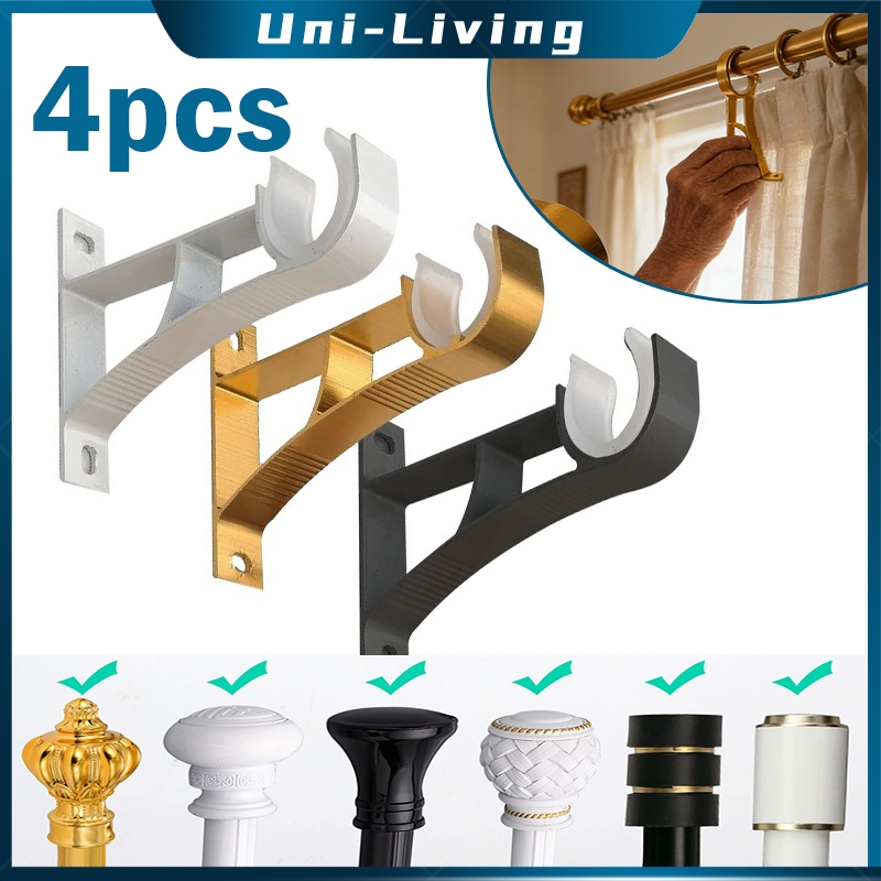 4PCS Bracket Tiang Gorden Bracket Gorden Tebal Curtain Pole Breket Dudukan Satu Pasang Gorden Bracke