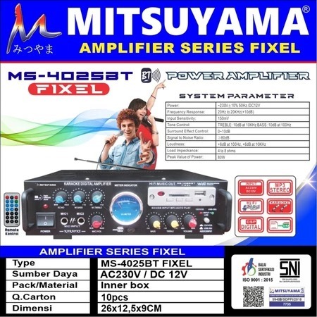 Power Amplifier Subwoofer Mitsuyama MS-4025BT Series Fixel