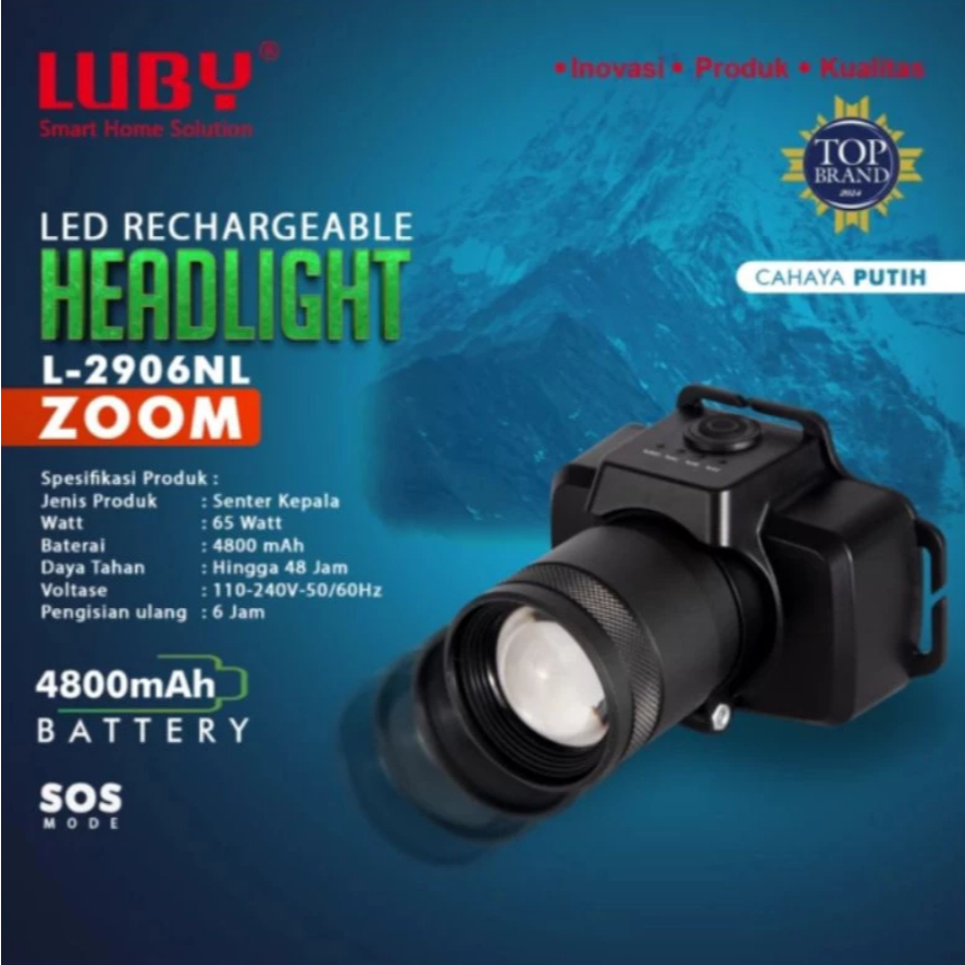 Senter Kepala ZOOM LUBY / HEADLAMP ZOOM LUBY L2906NL / L2906NK