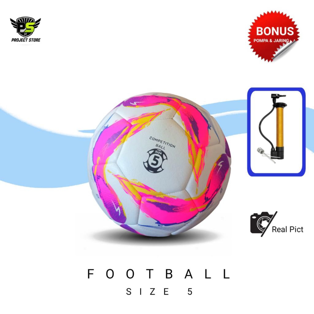Bola Sepak / Kaki Size 5 Empuk Liga 1 BRI Jahit Mesin SPECs Baru light speed