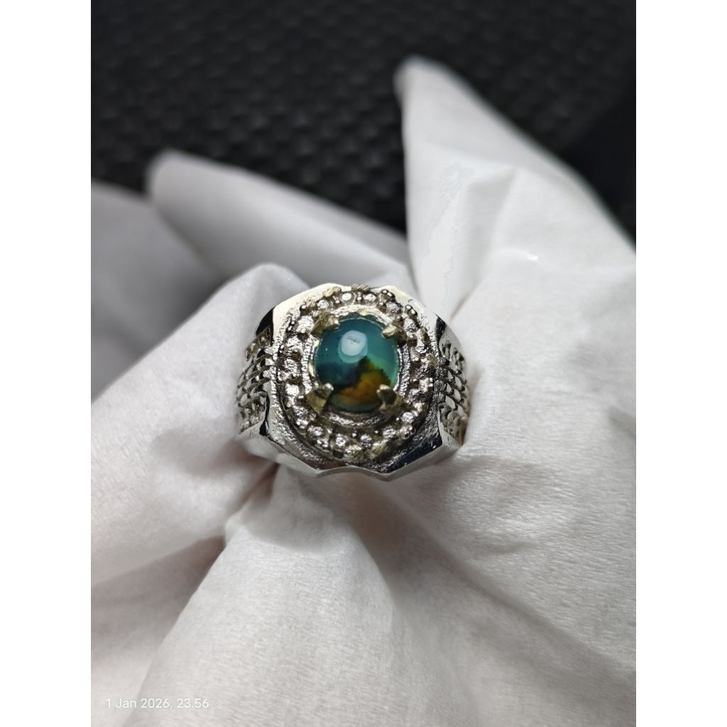 BATU BACAN DIM KANTORAN CANTIK RING ALPAKA SUPER | BATU BACAN ASLI