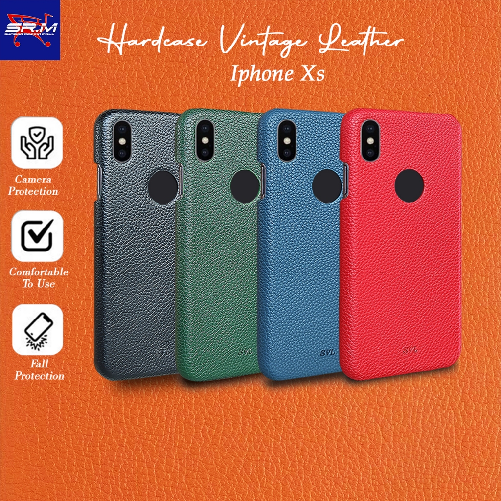 Hardcase Iphone X / Xs SVL Vintage Leather Case SLIM Casing Kulit Soft
