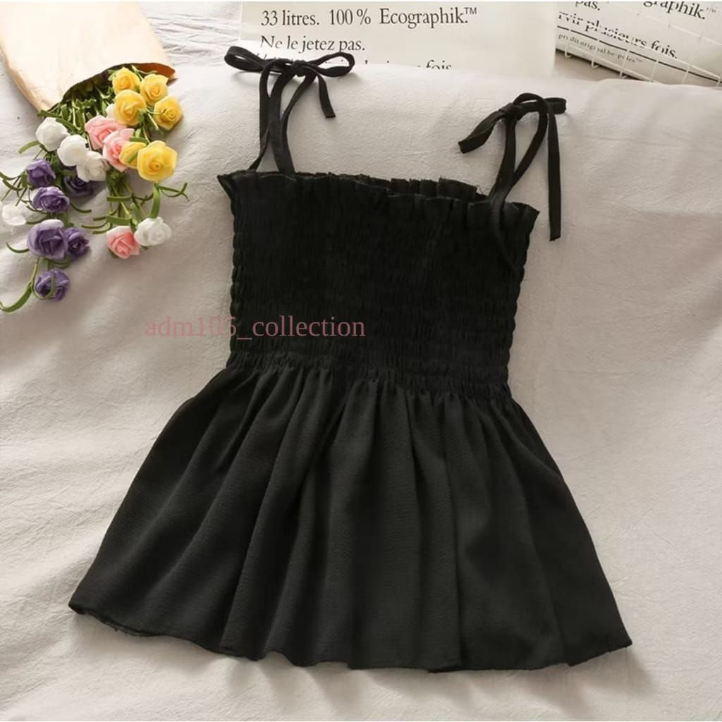 Kemben kerut Karet Tali / Tanktop Wanita kerutan tali ikat korean Style
