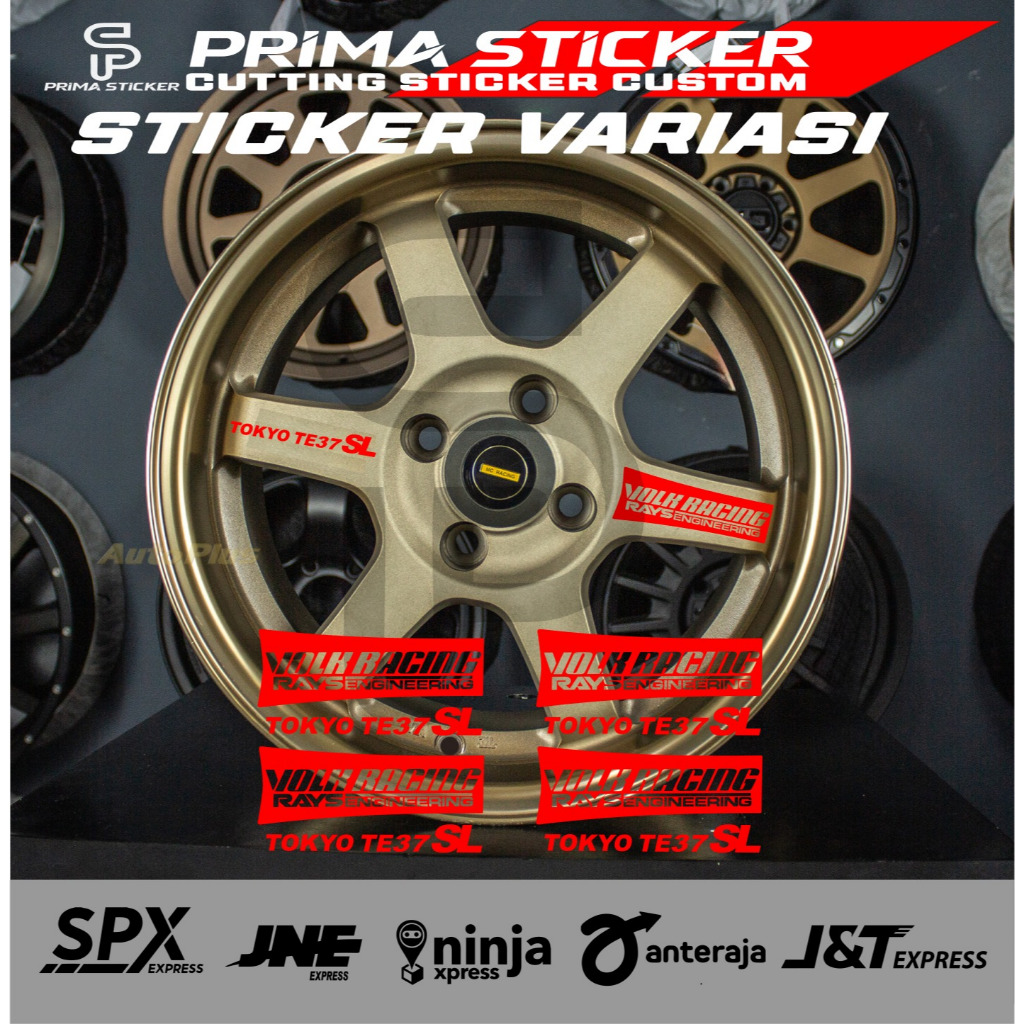 8pcs cutting sticker Velg Mobil Volk Rays tokyo te37 SL cutting sticker velk mobil volk racing whell