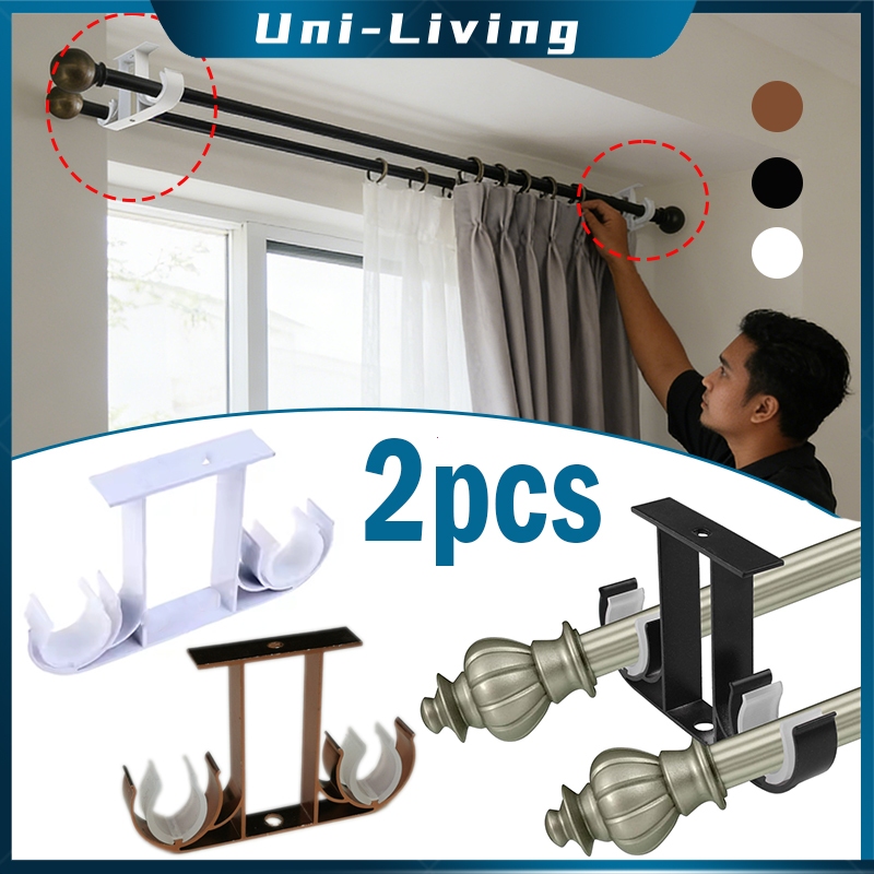 2pcs Bracket Korden Bracket Tiang Gorden Kokoh  Breket Double Gorden Aluminium Rel Gorden Double