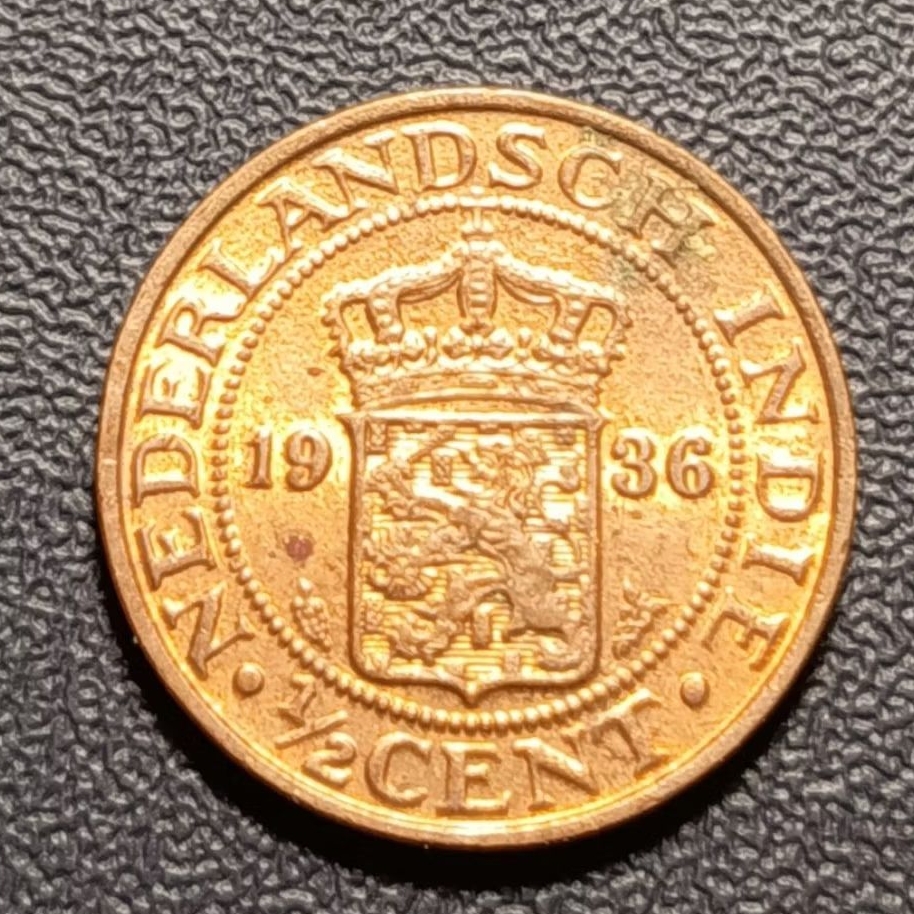 Koleksi Koin Nederlandsch Indie ½ Cent Tahun 1936