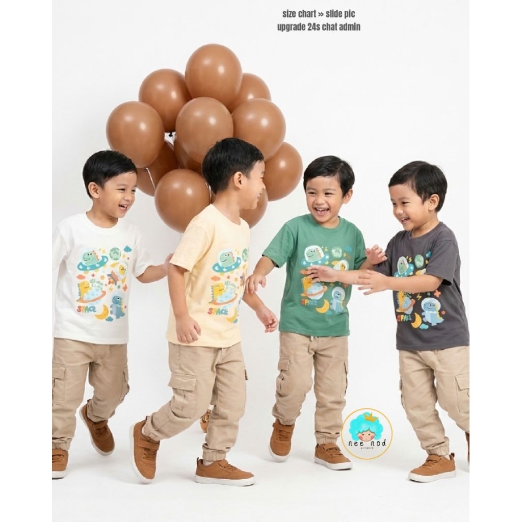 kaos dino Kaos Anak Oversize Gemes | Dino, Astronot, Space | Kaos Anak Cowok & Cewek | Dino Astronot