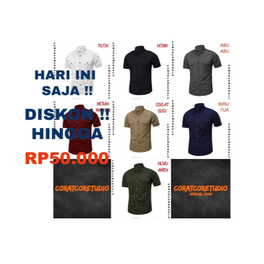 29 WARNA WARNI TC87 COLLECTION THE CLOVER 87 Hem Cowok Kemeja Pria Jumbo Big Size Formal Casual PDL 