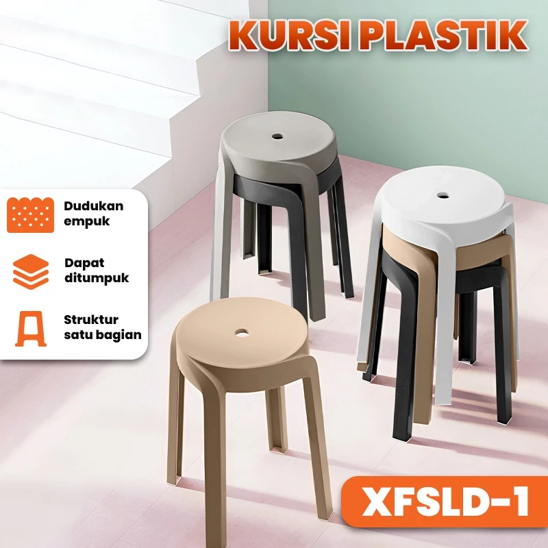 Kursi Makan Plastik Bulat Minimalis Kursi Plastik Kursi Teras Minimalis Bangku Santai