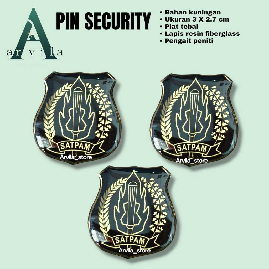 Pin security satpam / security