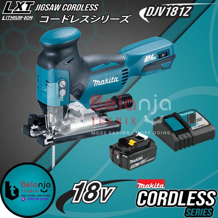 Makita Mesin Jigsaw Cordless DJV181Z Gergaji Triplek Baterai 18V