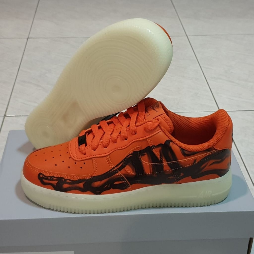 Sepatu Nike Air Force 1 Low Orange Skeleton
