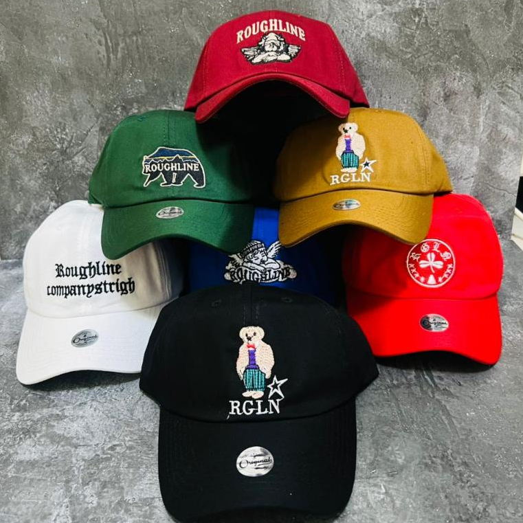 Roughline - Topi Distro Baseball Polocap Bordir depan belakang Roughline