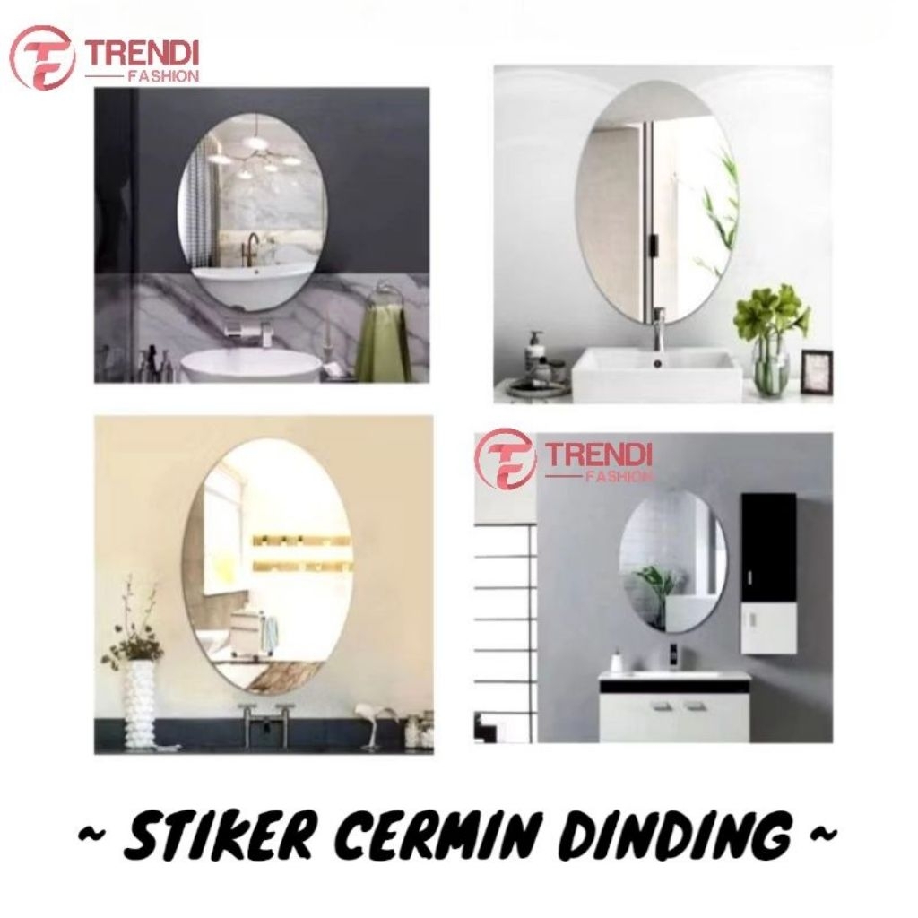 Stiker Cermin Dinding - Cermin Sticker Tempel Dinding - Stiker Kaca Dinding