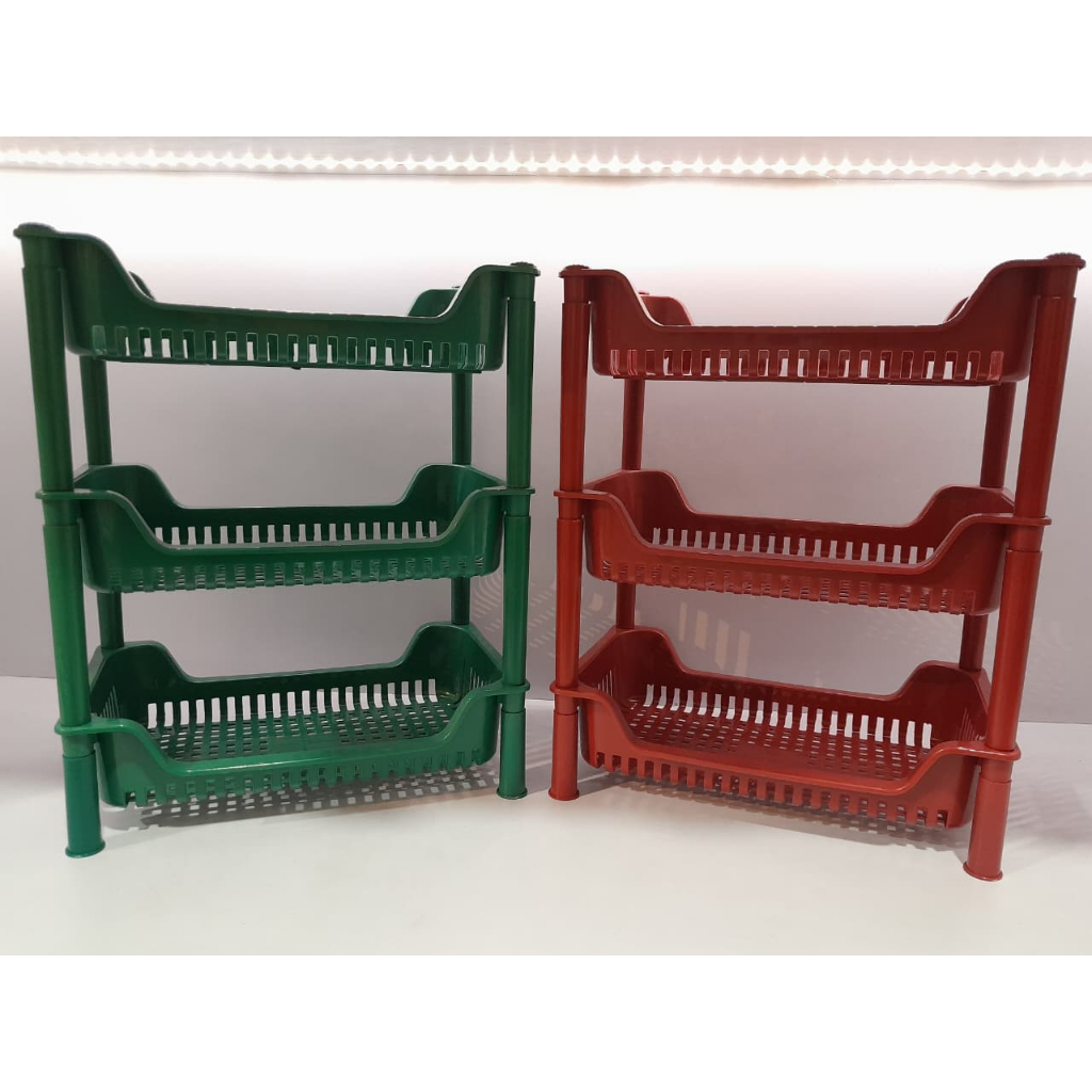 Rak Serbaguna Plastik Susun 3 / Rak Dapur Plastik / Rak Penyimpanan Serbaguna / Rak Plastik Bertingk