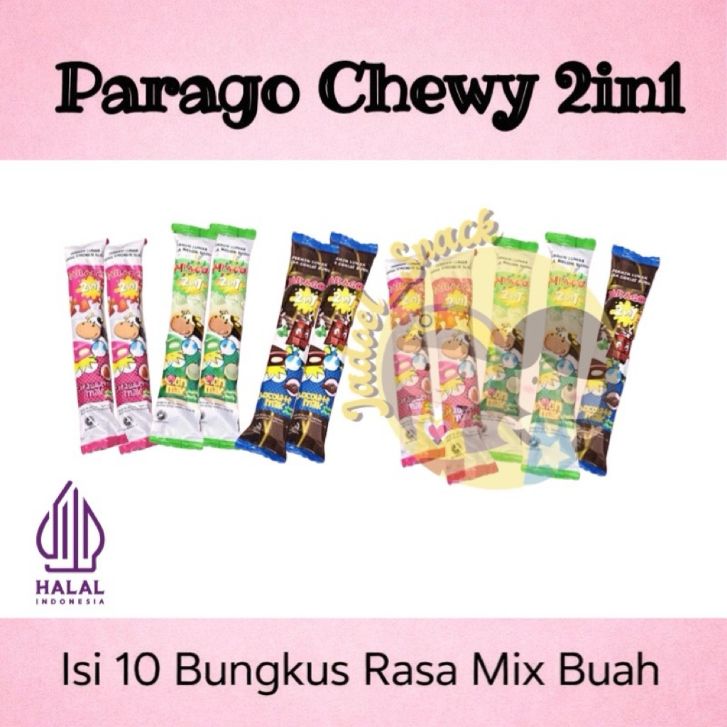 Permen Susu Parago 2in1 Isi 10 Buah | Milk Chewy Rasa Buah by Jadoel_Snack