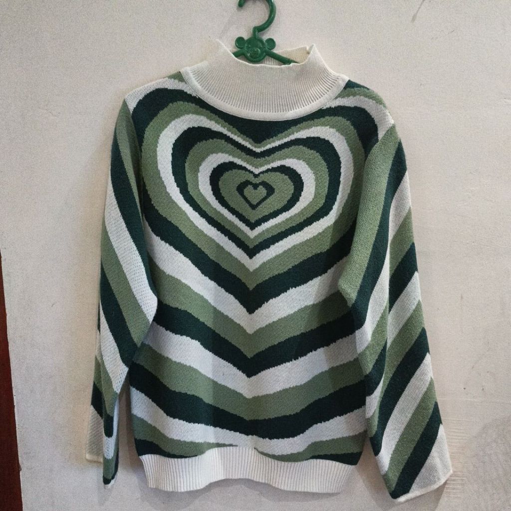 [PRELOVED] Sweter rajut y2k wanita, Baju rajut wanita Aesthetic, Knit rajut y2k