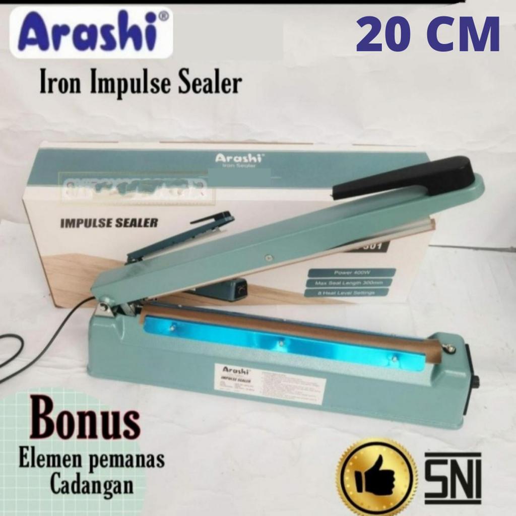 ARASHI PRES PLASTIK 20 CM IMPULSE SEALER ARASHI BODY BESI 200mm IRON SEALER