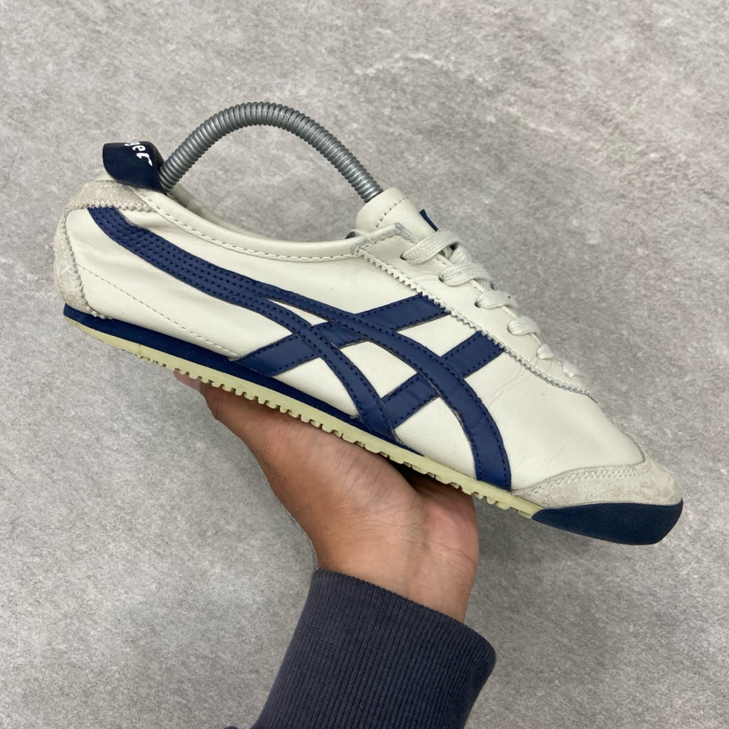 [Size 43.5] Onitsuka Tiger Mexico 66 Indiana Ink Cream Navy Leather Second Kondisi Mulus Nominus. Ha