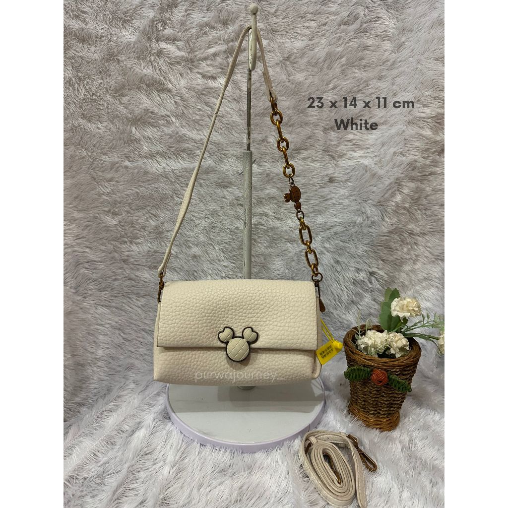 Sling Shoulder Bag Oleem Wanita | Tas Selempang Putih Kulit Sintetis