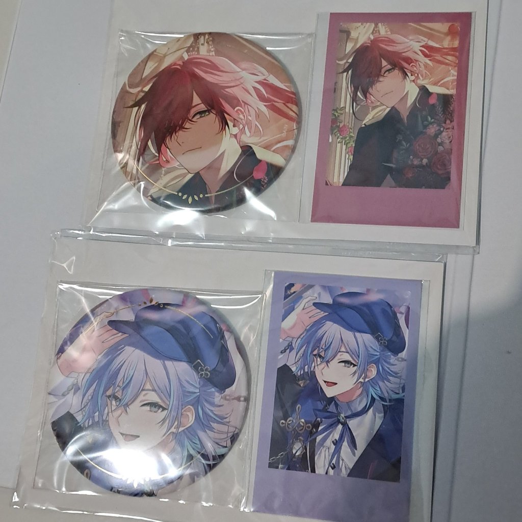 [ OFFICIAL ] Nijisanji Vtuber Birthday Goods Cheki Card & Foil Badge Set Hoshirube Sho Lauren Iroas 