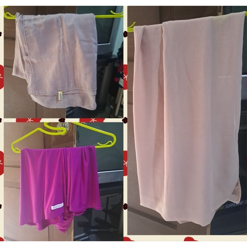preloved Take all 3 hijab 50rb hijab instan / preloved Vanilla hijab