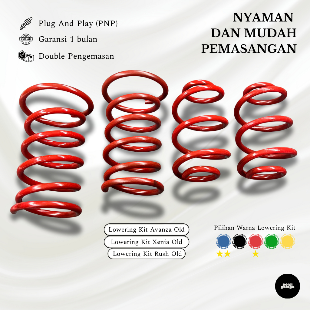 Per Ceper / Lowering Kit PNP Custom Avanza/Xenia/Rush/Terios Old Konde Depan & Belakang [4 pcs]
