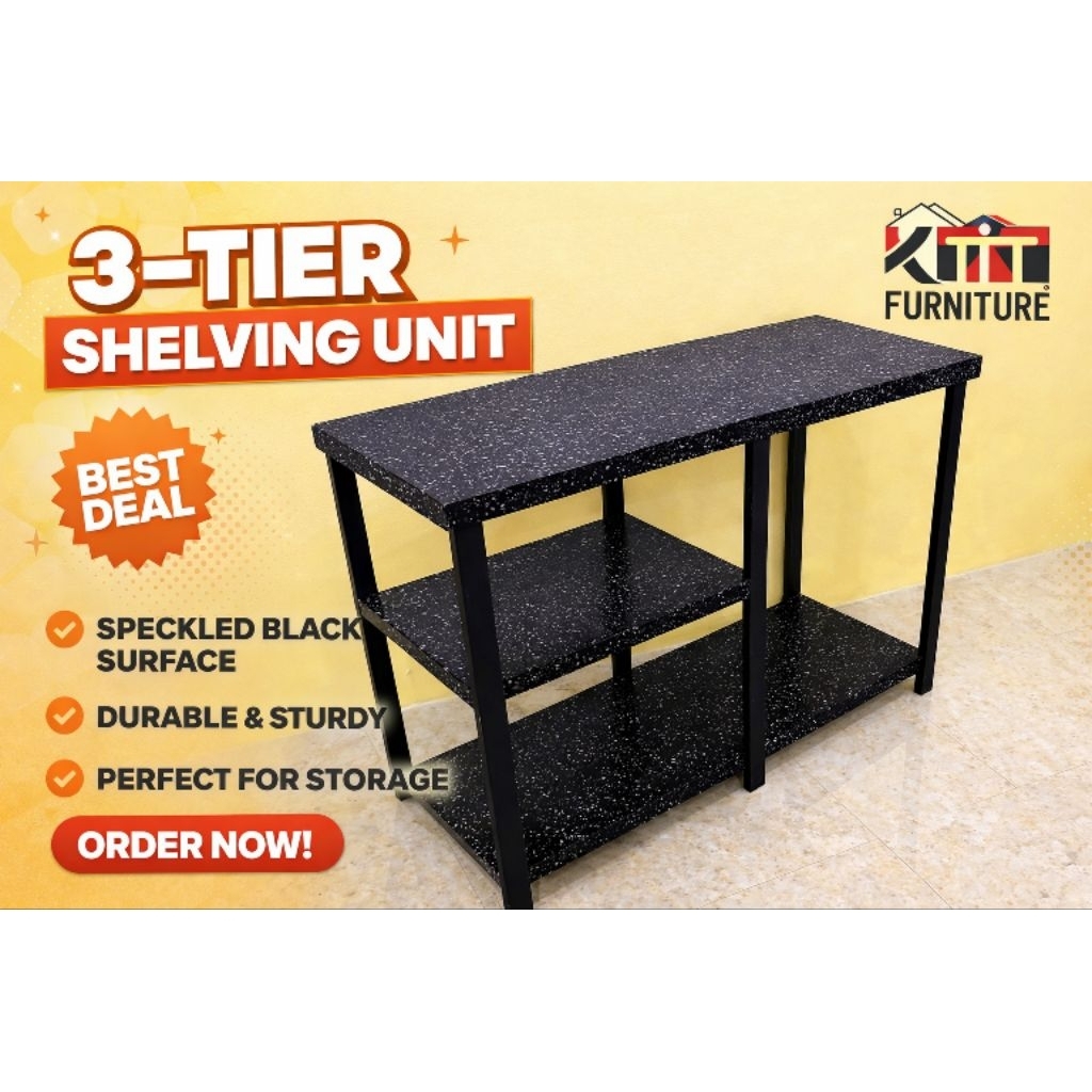 Lalalilac12 - Meja Kompor Gas 2 Tungku Kayu Hitam Granit