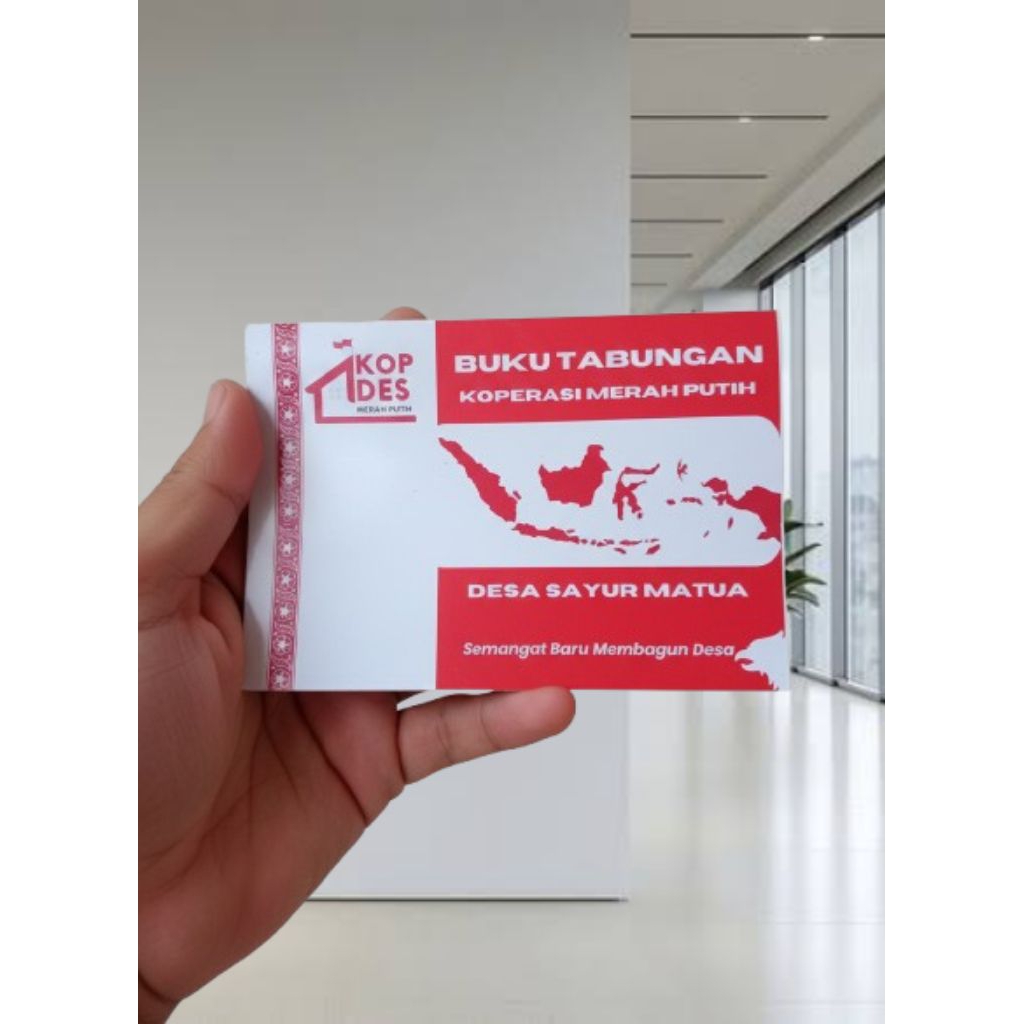 Buku Tabungan Koperasi Desa Merah Putih | Ukuran Besar  | Custom Nama