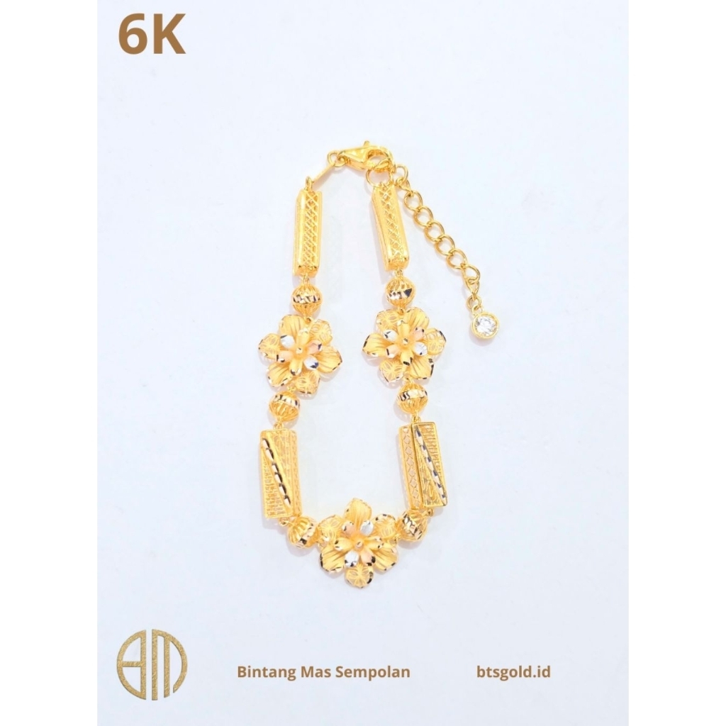 GELANG RANTE BUNGA DUBAI MEDAN EMAS ASLI