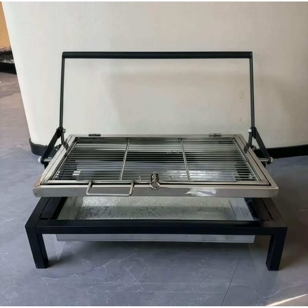 Alat pemanggang ayam/ikan Desain berputar lipat panggangan arang komersial kapasitas besar kustom ku