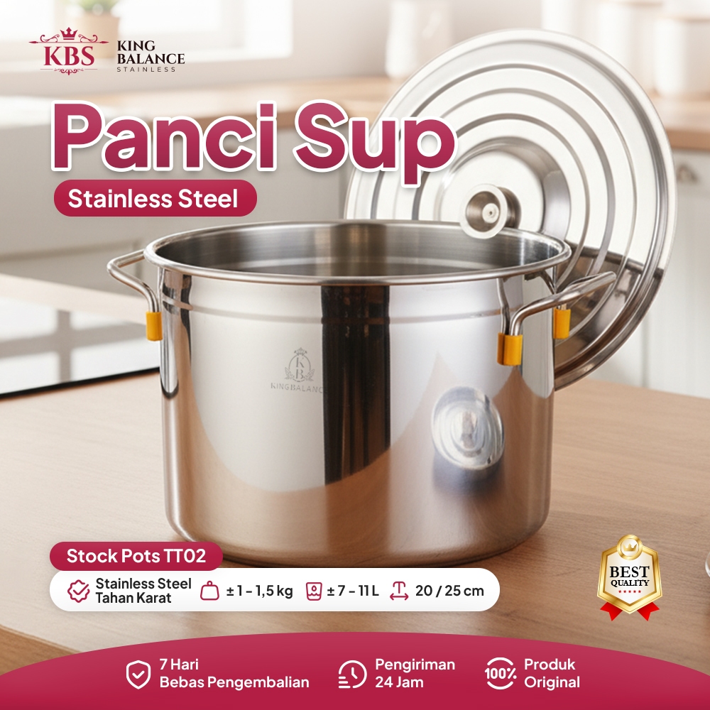 HomeIva Panci Dandang Stainless Steel Tebal Panci Bakso Stockpot Panci Kukus Panci Besar EUROPA TT02
