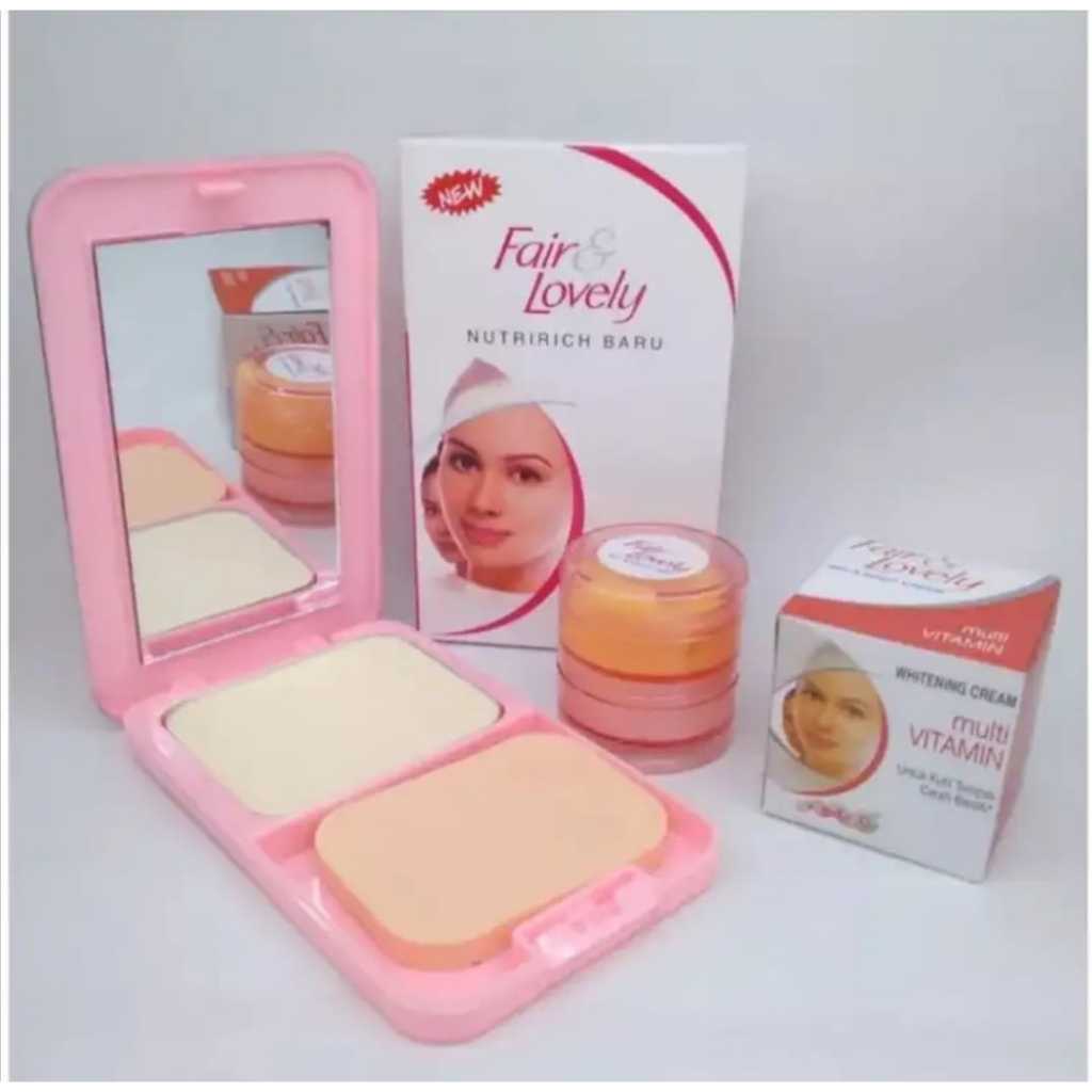 Paketan Bedak Padat Twc  Fair&Lovely plus Krim Siang Malam