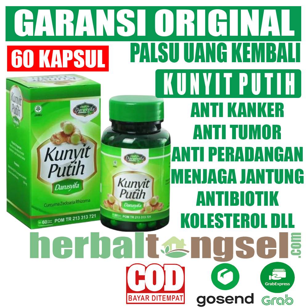 Kapsul Kunyit Putih Darusyifa - 60 Kapsul Kunir Putih Bubuk Kunir Putih Serbuk kunyit Bubuk obat her